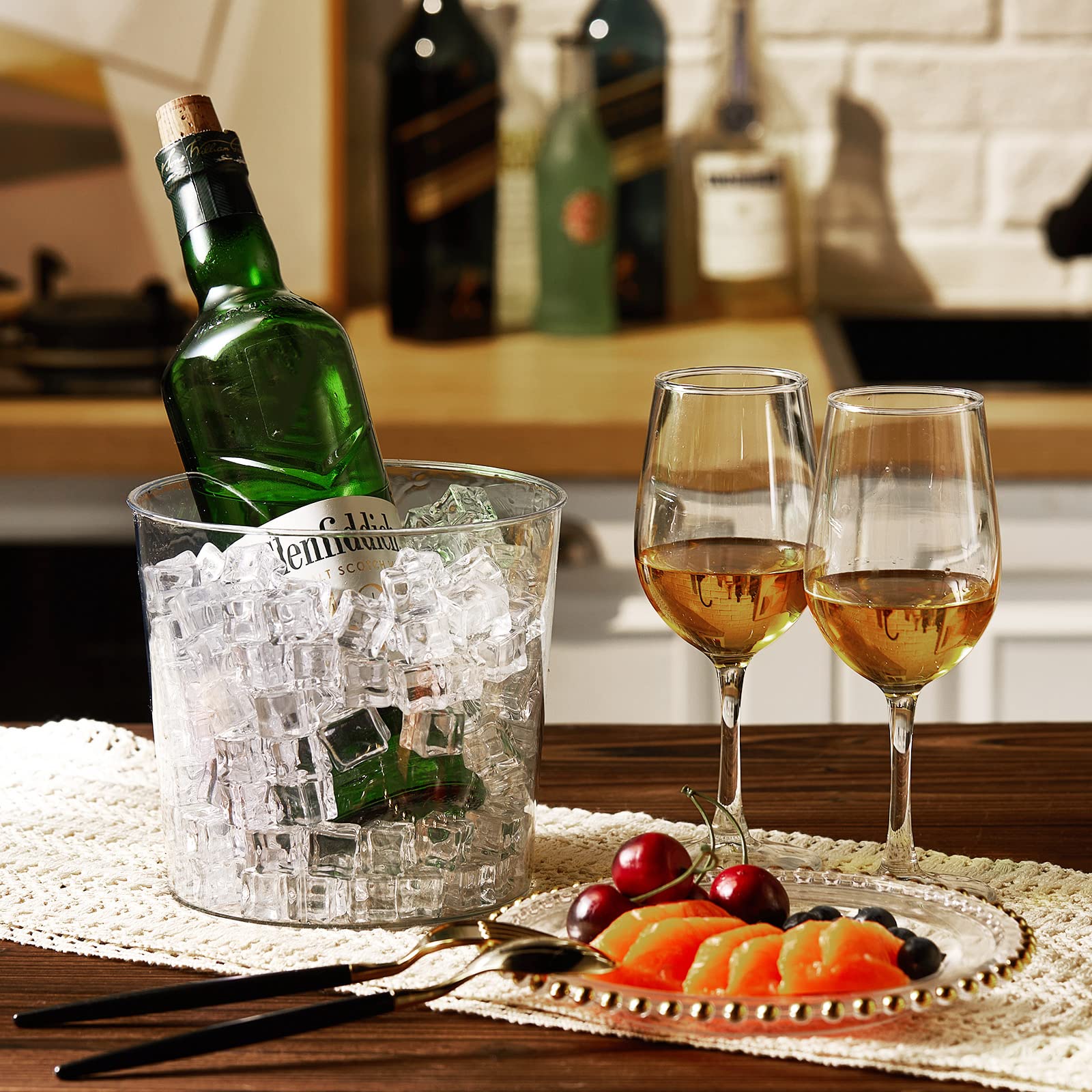 Amazon | プラスチックアイスバケツ クリアフラワー花瓶 6L シャンパン
